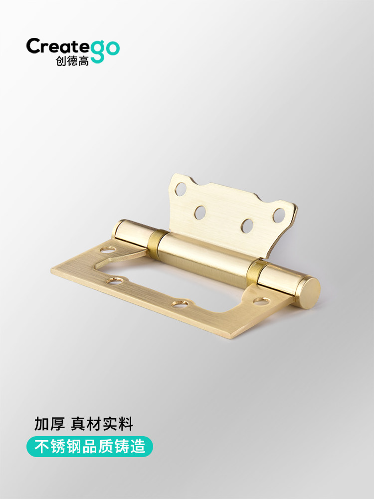 Stainless Steel 304 Thickened Hydraulic Invisible Door Hinge Bathroom Door Flat Opening Double Hinge Folding Hinge