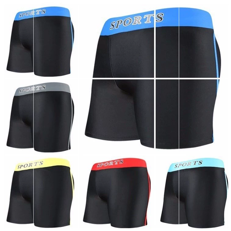 Quần bơi mới dành cho nam quần dài nam plus fat plus size quần bơi nam boxer dành cho người lớn suối nước nóng quần đi biển học sinh rộng rãi và khô nhanh - Quần bãi biển