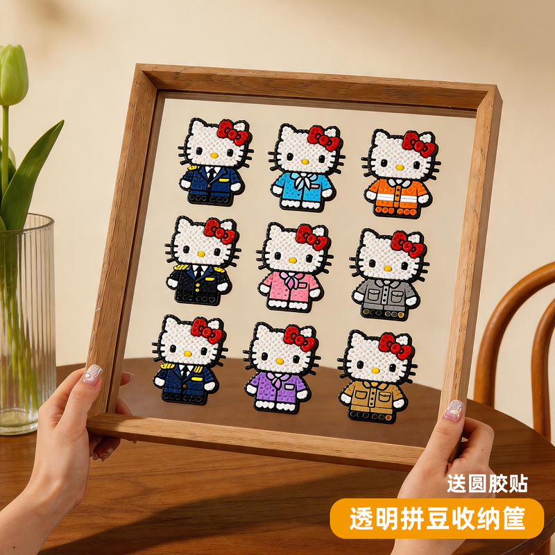 Acrylic Square Double-Sided Transparent Photo Frame for Storing Finished Bead Art, Empty Frame Desktop Display Stand