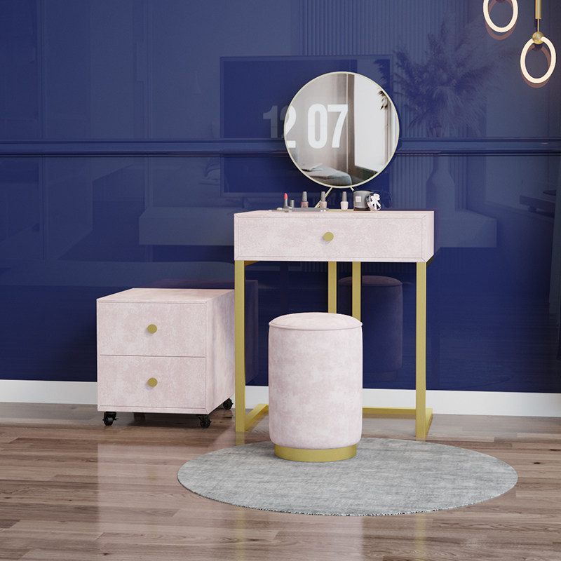 European-style dressing table net red same style home bedroom minimalist light luxury small apartment single 60cm wrought iron makeup table