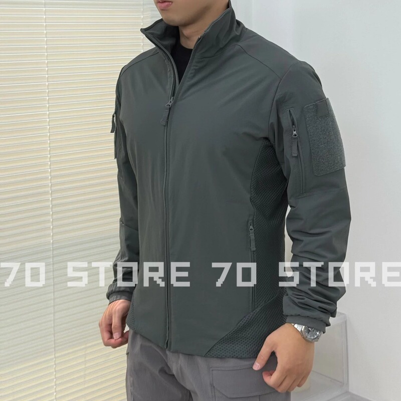 Hunter - Military Version Soft Shell Camouflage Stand Collar Tactical Jacket for Men, Loose Fit, Spring and Autumn Outdoor Zipper Coat, Windbreaker Hunter - Military Version Soft Shell Camouflage Stand Collar Tactical Jacket for Men, Loose Fit, Spring and Autumn Outdoor Zipper Coat, Windbreaker