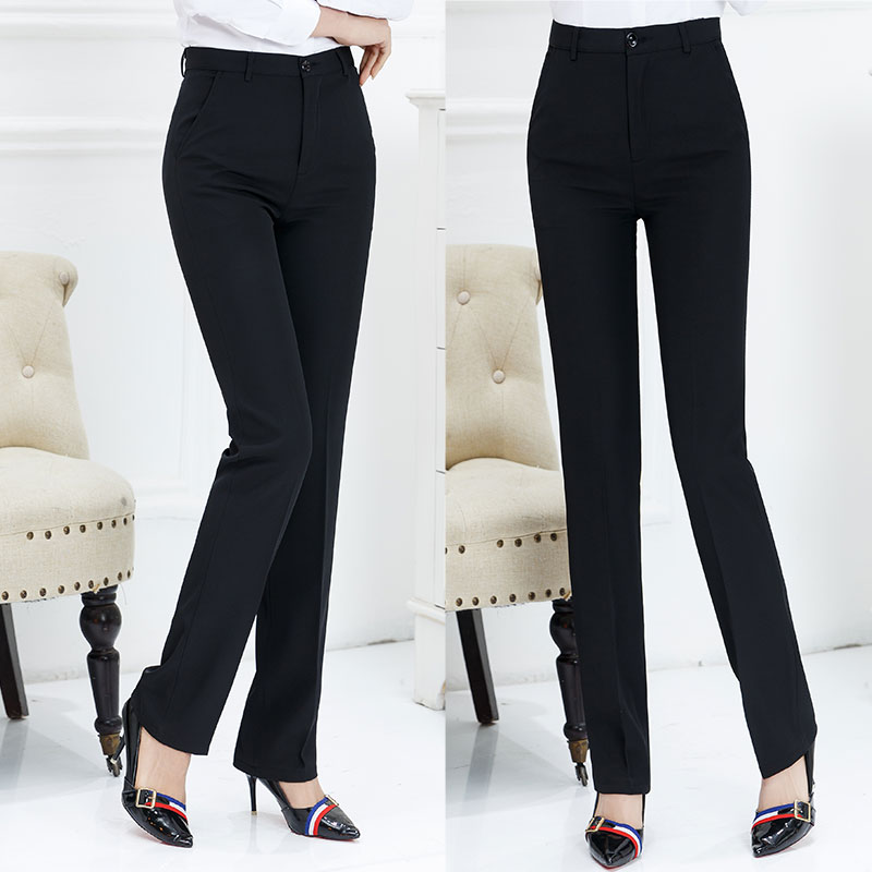 Suit pants women's autumn and winter thick professional pants straight pants work pants high waist slim dress pants women go to work