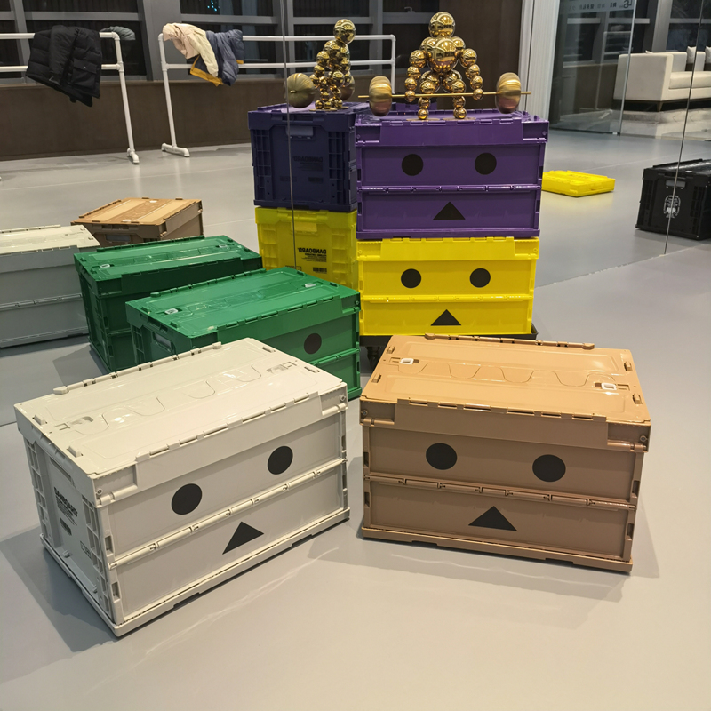 Japanese-style tide-branded folding toy snack room container TRUSCO can side open plastic car storage box