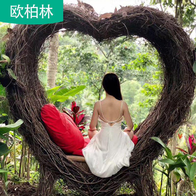 Outdoor Hotel Ferry Fake village Bali Net Red Bird's Nest Hanging Folk Hangover Scenic Area Decorated Wedding yarn shooting props