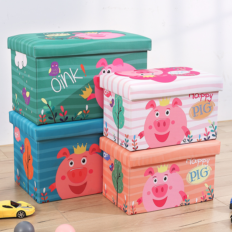 Children's toy storage box folding storage sorting box baby storage small stool home storage stool can sit and change shoes