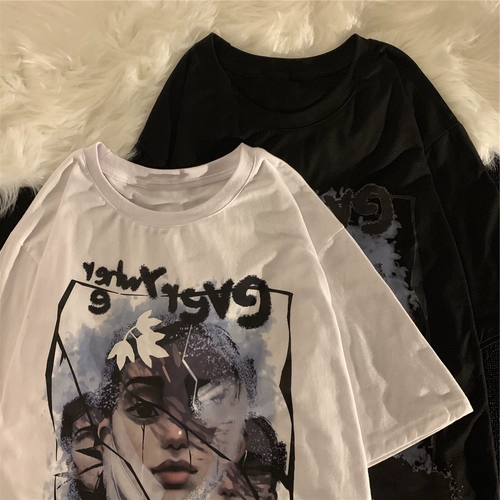 Tide, летняя ретро футболка, европейский стиль, свободный крой