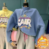 Южнокорейский короткий товар, зимняя утепленная цветная толстовка, высокая талия, коллекция 2021, высокий воротник