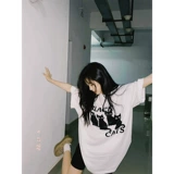 Летняя черная брендовая футболка с коротким рукавом для влюбленных