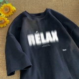 Tide, ретро абрикосовая хлопковая летняя футболка с коротким рукавом, в американском стиле, в корейском стиле