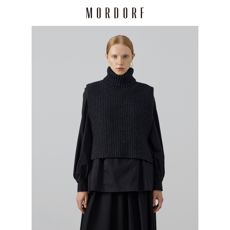 Mordorf Knitted Sweater for Women 2026 Summer New Black Sleeveless Elegant High-Neck Sweater Vest Top Mordorf Knitted Sweater for Women 2026 Summer New Black Sleeveless Elegant High-Neck Sweater Vest Top