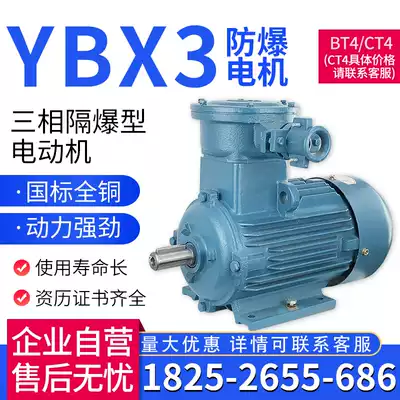 YBX3 explosion-proof motor 380V flameproof BT4 CT4 three-phase asynchronous motor Copper wire 2 2 3 4 5 5KW