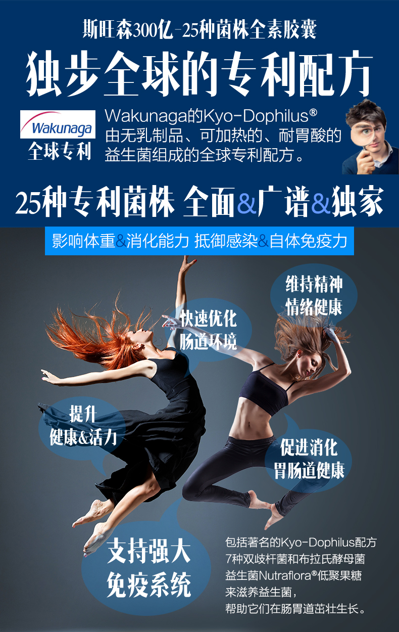 美国原装进口 斯旺森 升级版300亿25种益生菌胶囊 30粒 调节肠胃肠道健康 图3