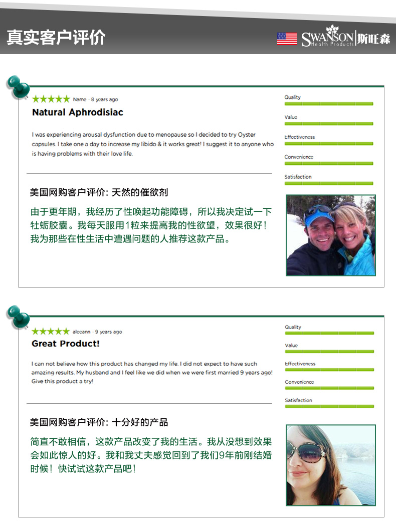 斯旺森 牡蛎精华胶囊 60粒*4件瓶 男性加油站 图10