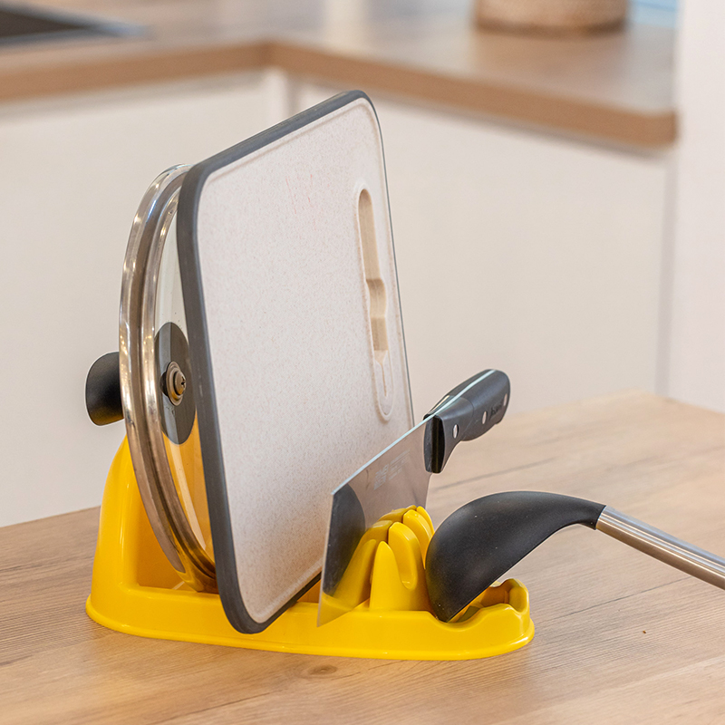 Sitting-style pot lid shelving pan shovel holder tomultifunction knife holder kitchen supplies countertop spoon chopping board cutting board containing frame-Taobao