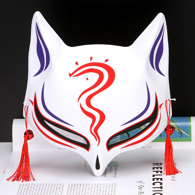Douyin explosion type pointed nose fox cat mask and wind fox demon half face cat cross border carnival EL onmyoji mask