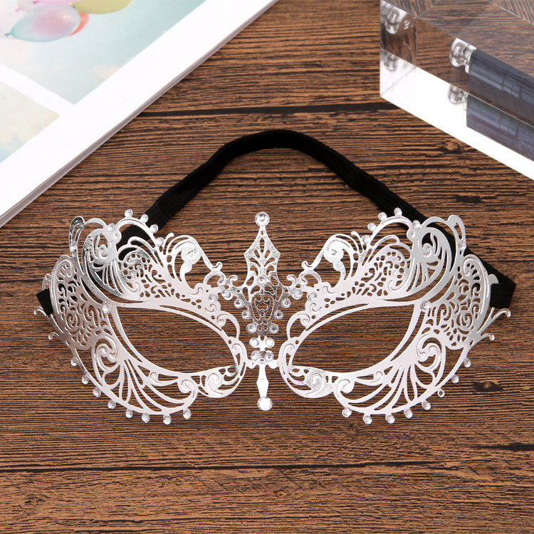 Iron Art High-end Metal Mask Inlaid Drilling Plated Gold And Silver Rose Gold Half Face Lady Princess Makeup Prom Mask-Taobao