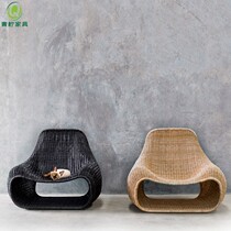 Outdoor round rattan sofa chair Balcony Courtyard Garden Terrace Terrace Yang Guang room Southeast Asia Fujitsu Furniture Villa furniture