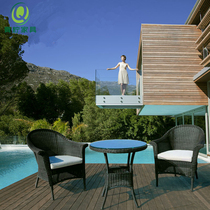 Minima Outdoor Garden Patio Furniture White Rattan Chair Hotel Furniture Outdoor Chair Balcony Table and chairs Three sets