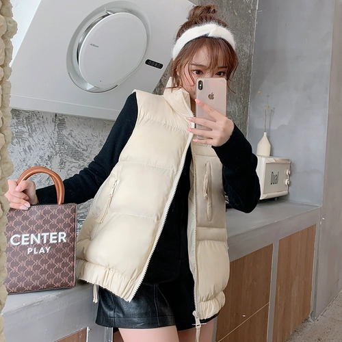 Короткий жилет с пухом, демисезонная легкая и тонкая куртка, в корейском стиле