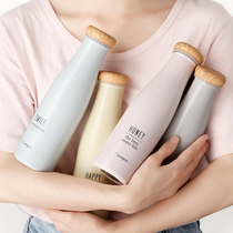 Japanese thermos cup Primary School students female simple cute and convenient small capacity Harajuku wind stainless steel water cup milk bottle