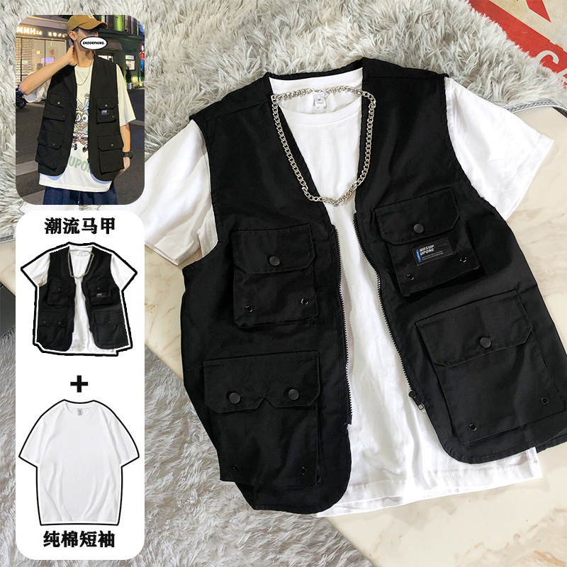 Functional Tactical Work Vest for Men, Trendy Summer Thin Multi-Pocket Sleeveless Vest, Versatile Summer Jacket for Men