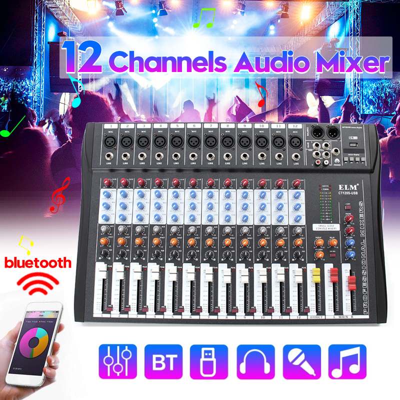 Professional Audio Mixer Live Studio Mixing Console 12 Chann