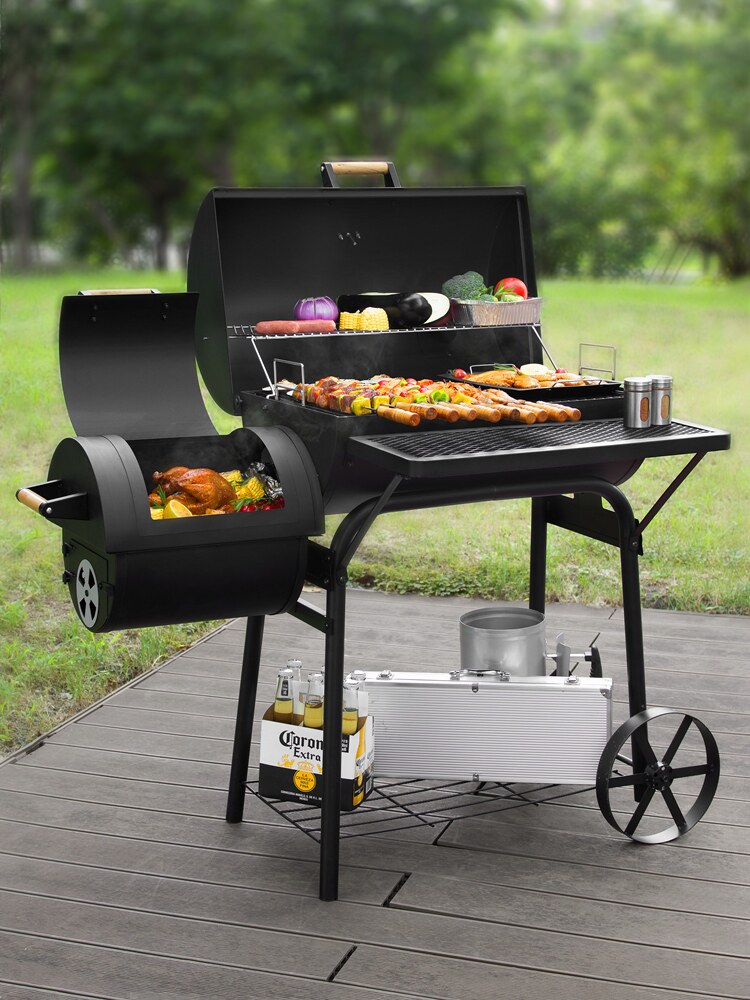 Courtyard barbecue oven outdoor American charcoal household barbecue grill large hotel villa commercial barbecue oven smoke oven