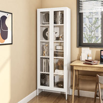 Bookcase Floor Minimalist Home Multilayer Bookcase Display Case Sitting Room Containing Cabinet Iron Art Nordic With Door Bookcase