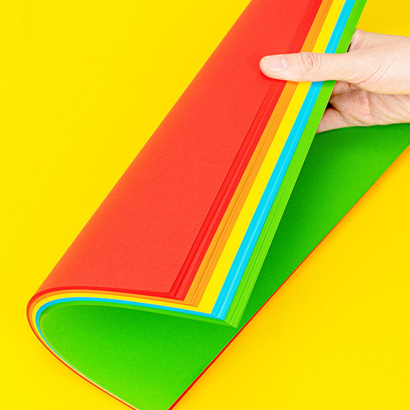 Powerful A4 color computer photocopying paper 10 color office 100 sheets pack 80G student paper-cut a4 printing children's handmade origami kindergarten big red mixed color photocopying paper 70g white paper