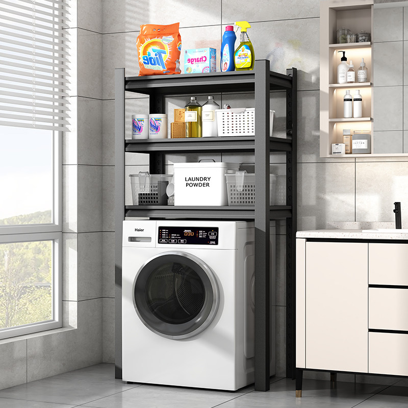 Máy Giặt Giá Để Đồ Trên Nhà Ban Công Con Lăn Lật Tầng Nhà Tắm Vệ Sinh Lưu Trữ Giá Để Đồ chân đế máy giặt inox 304 kệ máy giặt inox