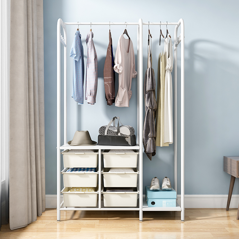Floor Hanger Bedroom Finishing Pack Containing Wardrobe Shelving home Multi-functional Clothes Clothes drying clothes hangers