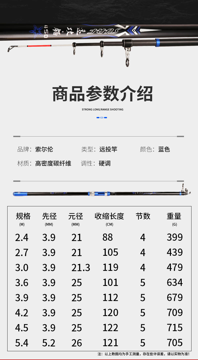 Море удочкой 无畏狼锚鱼竿锚杆专用超硬超轻远投竿碳素挂鱼竿可视锚鱼专用套装 Fearless wolf