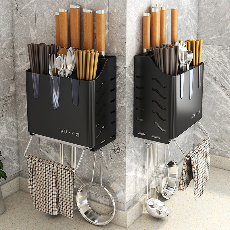 Stainless steel kitchen knife rack Chopstick Cage cutter Knife Smear integrated multifunctional knife holder to contain home wall-mounted