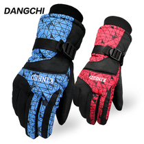 Warm gloves Winter waterproof outdoor riding thickened windproof and cold electric car motorcycle ski cotton gloves