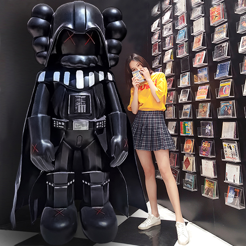 Star Wars White Trooper Black Warrior Sculpture Cinema Ktv Bar Mall Cartoon Fiberglass Decoration Large Ornament