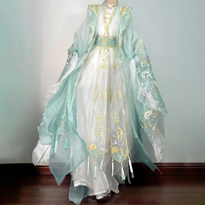 Hanfu Heavy Embroidery Ancient Style Large-Sleeve Shirt, National Style Grand Prize, Ethereal and Elegant, Unisex Fairy Costume Set Hanfu Heavy Embroidery Ancient Style Large-Sleeve Shirt, National Style Grand Prize, Ethereal and Elegant, Unisex Fairy Costume Set