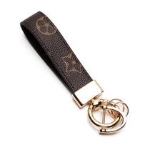 LVGEDETE leather car key chain tide men and women key chain key pendant tide brand key rope lanyard
