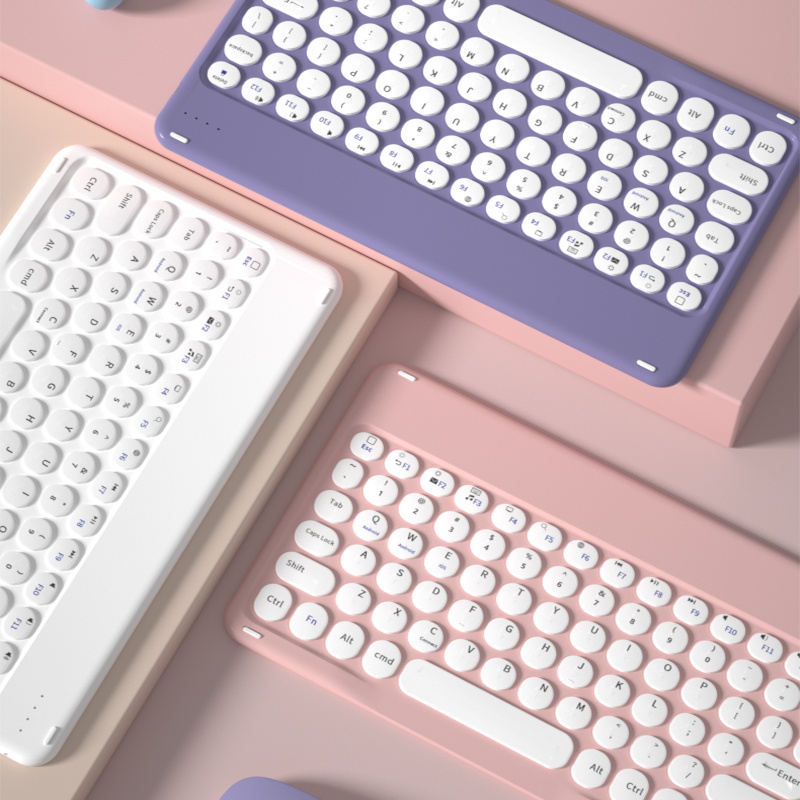 Suitable for Apple, Vivo, Huawei, Oppo, Lenovo Xiaoxin iPad Tablet Pro Wireless Bluetooth Keyboard, Mobile Phone Mini Universal Matepad11 Round Keycap Magic Trackpad External Mouse Set