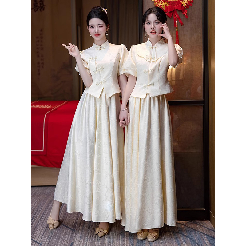 Chinese-Style Bridesmaid Dresses Can Be Worn Daily, 2026 New National Style Sister Group Dress Set, Long Style with a High-End and Ethereal Feel