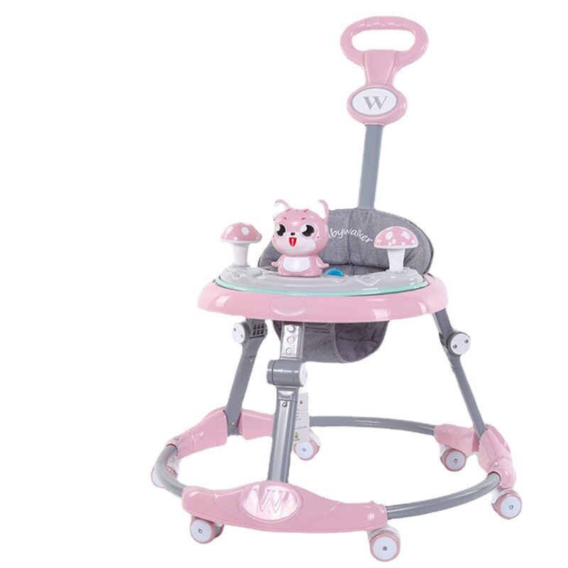 Baby walking walker multi - functional anti - side flip O leg can fold 6 - 18 months of male and female baby car