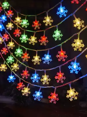 LED small colorful lights, flashing lights, string lights, starry snowflake lights, Christmas net red bedroom decoration lights, room decoration