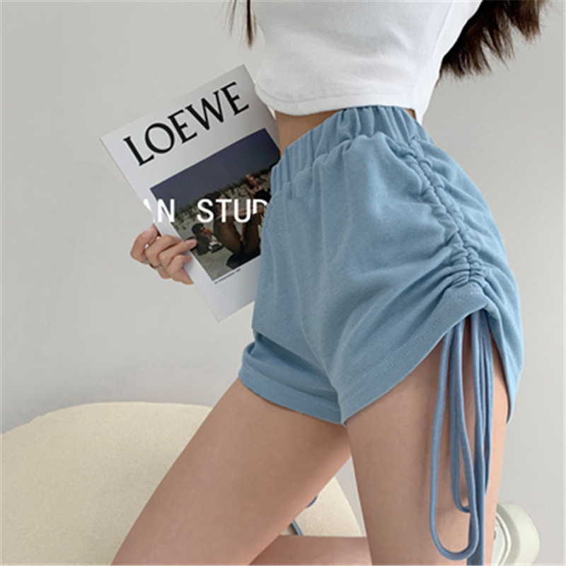 Petite High-Waisted Casual Sports Shorts Black Hot Girl Shorts 2023 Spring and Summer Pure Desire Style Thin Wide-Leg Pants for Women
