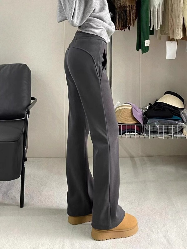 Clearance Sale~ Melard Casual Flared Pants for Women, Spring, Autumn, Winter, Fleece-Lined Sweatpants, Hip-Covering Wide-Leg Horseshoe Pants Clearance Sale~ Melard Casual Flared Pants for Women, Spring, Autumn, Winter, Fleece-Lined Sweatpants, Hip-Covering Wide-Leg Horseshoe Pants
