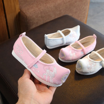 Hanfu shoes girls cloth shoes ethnic style children embroidered shoes students embroidered shoes Dance head shoes winter childrens shoes