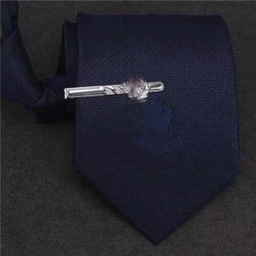 Security Tie, Navy Blue, Knot-Free Zipper Style, Men's and Women's Security Guard Tie, Easy-To-Pull Tie Clip for Men