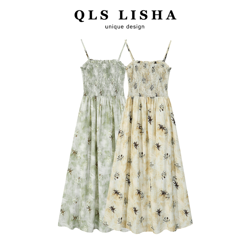 French-Style Floral Suspender Dress for Women 2024 Summer New Niche High-End Design Slimming Vacation Dress