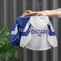 Boys summer clothing jacket 2022 new CUHK child summer sunscreen clothing light and thin childrens air conditioning Shirt Han version sunscreen