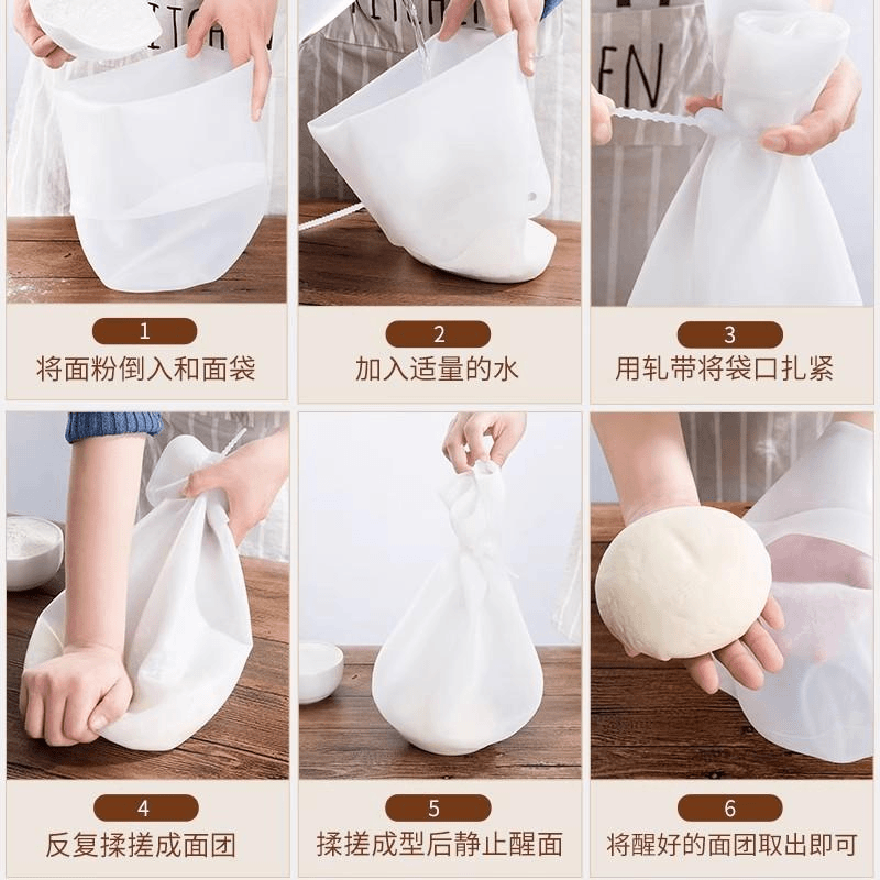 Drinking noodles bag silicone kneading noodles bag thickened large size non-stick home baking noodles and wake-up artifact for food kneading pad