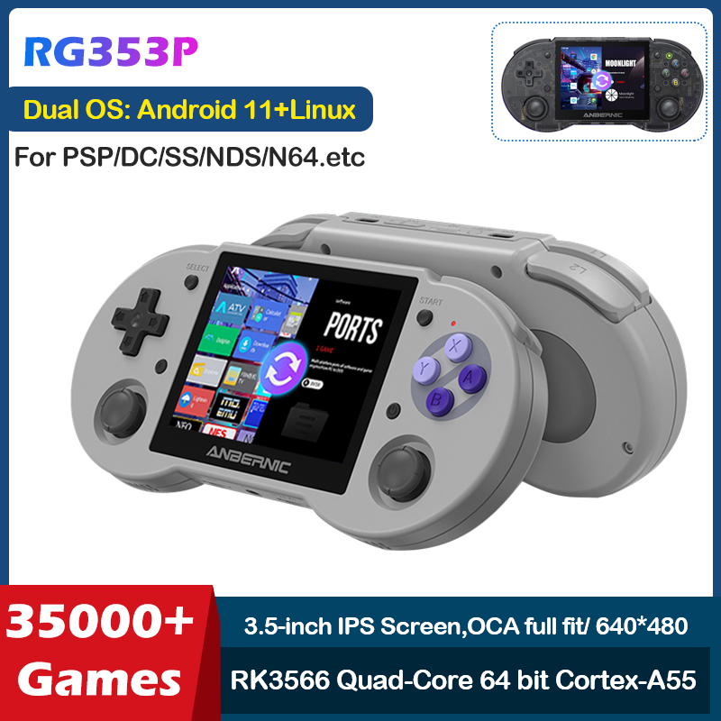 RG353P Retro Mini Dual System Handheld Game Console 3 5 Inch