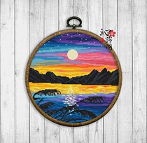 ◇Qinsha Pavilion◇Ukrainian cross-stitch imported electronic drawing set 172-23 Tropical sunset landscape XSD